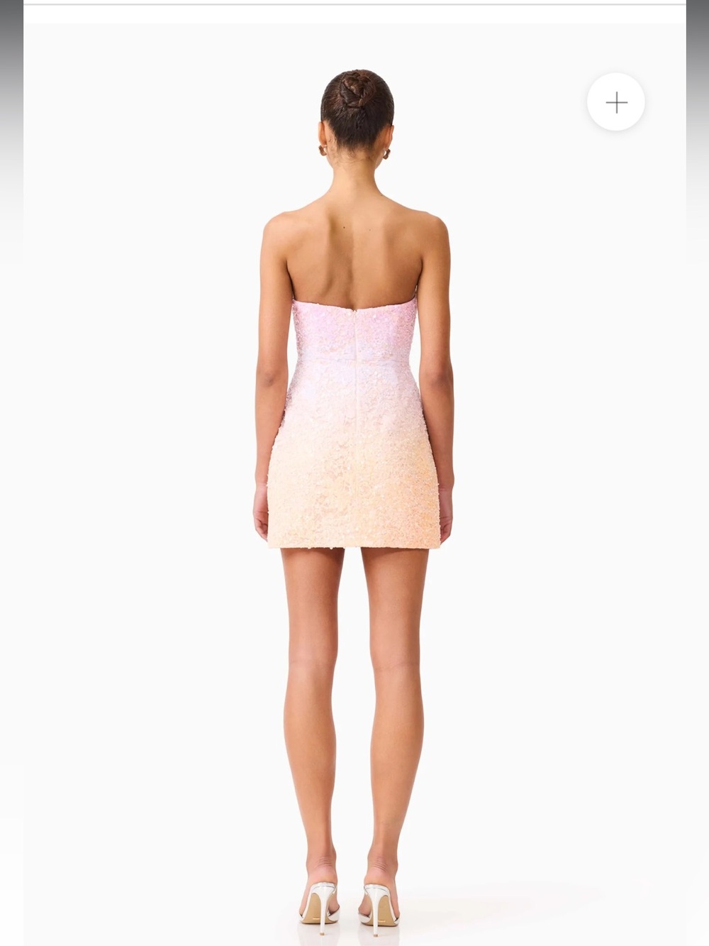 elliatt lumira pink & orange ombre sequin lace strapless mini dress small NEW - Picture 5 of 12